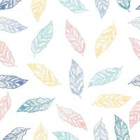 Vector seamless background with colorful illustration of leaves