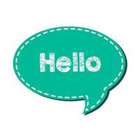 Hello letter dialog with cartoon style on Flat vector speech bubble.