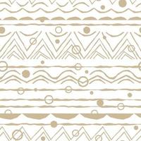 Beige horizontal Seamless repeat pattern of lines and circles vector