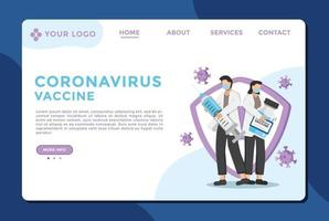 Plantilla web para virus covid médico, ilustración vectorial moderna vector