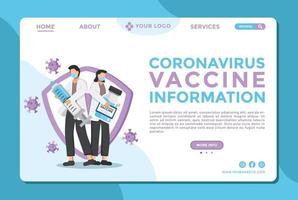 web page design template for covid virus handling medical, vector