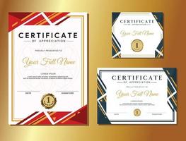 set of modern appreciation certificate design templates vector