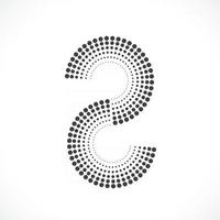 Abstract vector circle frame halftone dots logo emblem design.