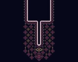 Geometric ethnic oriental pattern. Necklace embroidery design. vector