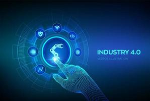 Smart Industry 4.0 concept. Factory automation. vector