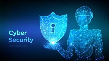 Cyber security concept. Shield with keyhole icon. vector