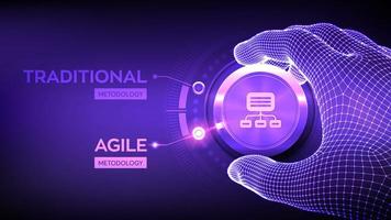 Agile software development methodology concept. vector