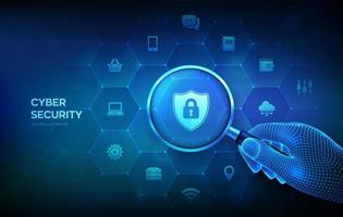 Cyber security. Information or network security concept vector