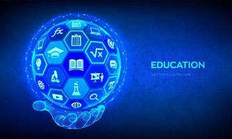 E-learning. Innovative online education technology concept. vector