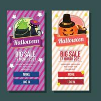 halloween banner vertical big sale flat style vector