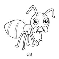 niños para colorear sobre el tema del vector animal, hormiga