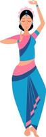 indian dance dancer flat style vector