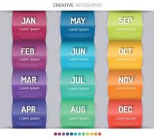 Presentation business infographic template for 12 months vector