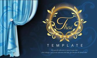 Blue curtains background , Thai traditional concept. vector