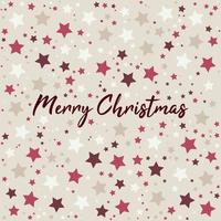 Merry Christmas Greeting Card with Lettering and Stars vector