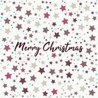 Merry Christmas Greeting Card with Lettering and Stars vector