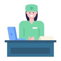 Receptionist and Front desk vector