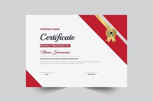 Red And Gold Color Creative Style Certificate Template vector
