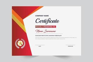 Elegant Style Certificate Template With Badge vector