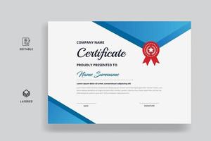 Certificate of Appreciation Achievement Template  design with badges vector