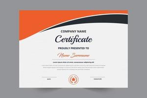 Certificate template with  badge and red And black color modern shape vector