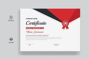 Creative Style Certificate Template With Badge Vector Template