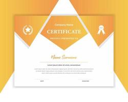 certificate template with luxury badge and modern shape vector