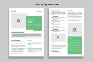 Minimalist Case Study flyer template design vector