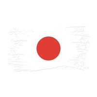 Japan Flag With Watercolor Brush vector