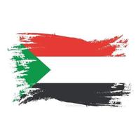 Sudan Flag With Watercolor Brush vector