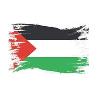 Palestine Or Gaza Flag With Watercolor Brush