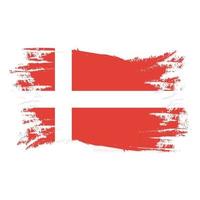 Denmark Flag With Watercolor Brush vector