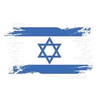 Israel Flag With Watercolor Brush vector