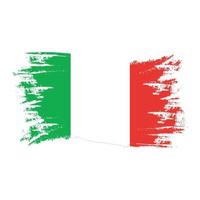 Italy Flag With Watercolor Brush vector