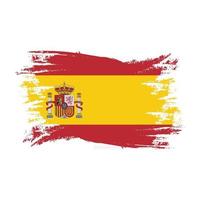 Spain Flag With Watercolor Brush vector