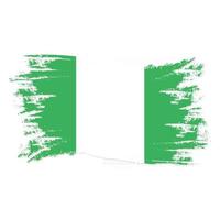 Nigeria Flag With Watercolor Brush vector