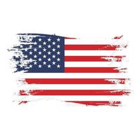 United States Flag With Watercolor Brush vector