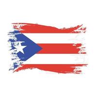 Puerto Rico Flag With Watercolor Brush