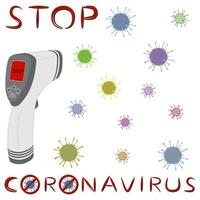 Digital thermometer for prevention coronavirus from covid vector