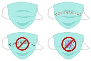 Diferentes de máscaras respiratorias para la prevención del coronavirus. vector