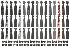 Illustration on theme big colored set neckties different types vector