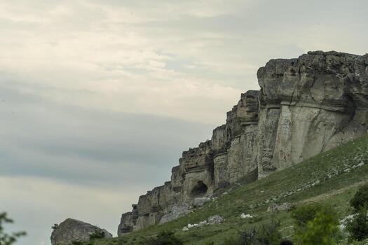 Natural landscape with a view of the White Rock. photo