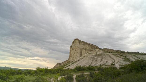 Natural landscape with a view of the White Rock. photo