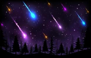 Meteor Shower Background Template vector