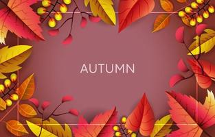 Autumn Foliage Background Template vector