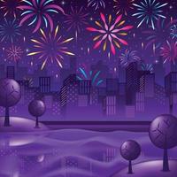 Colorful Fireworks Background Template vector