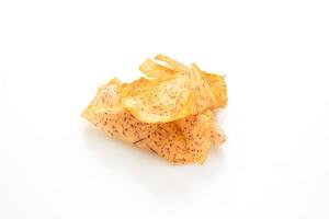 Taro chips isolated on white background photo