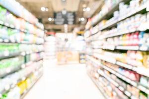 Abstract blur and defocused supermarket for background photo