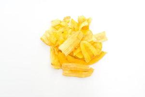 Banana Chips on white background photo