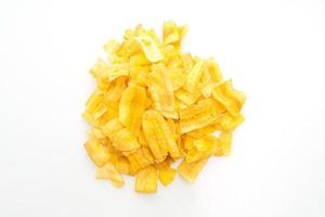 Banana Chips on white background photo